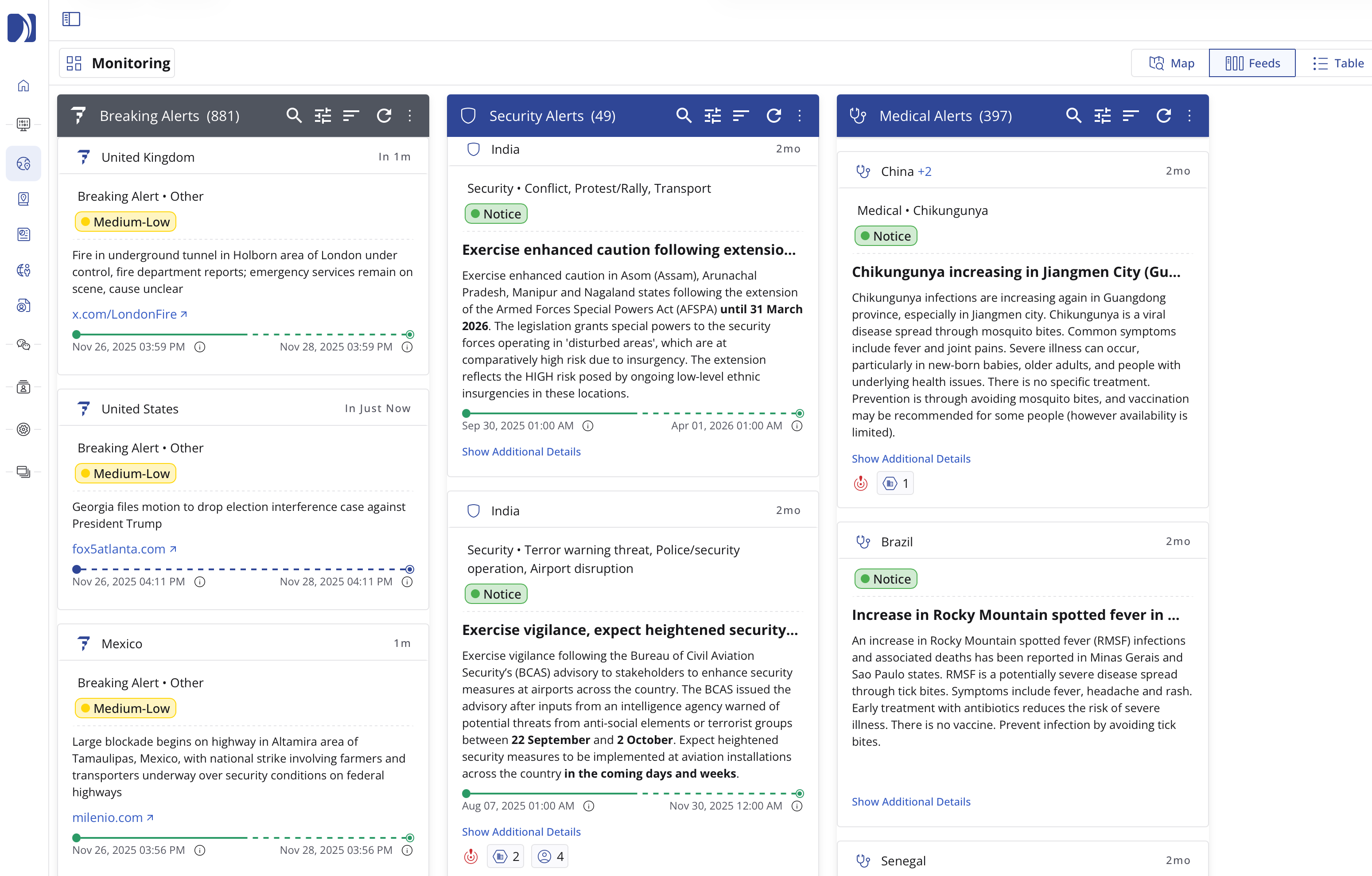 alertes factal et international sos sur la plateforme quantum