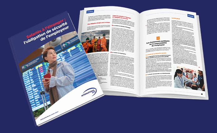 Mock-up du livre blanc Salariés à l'étranger : l'obligation de sécurité de l'employeur
