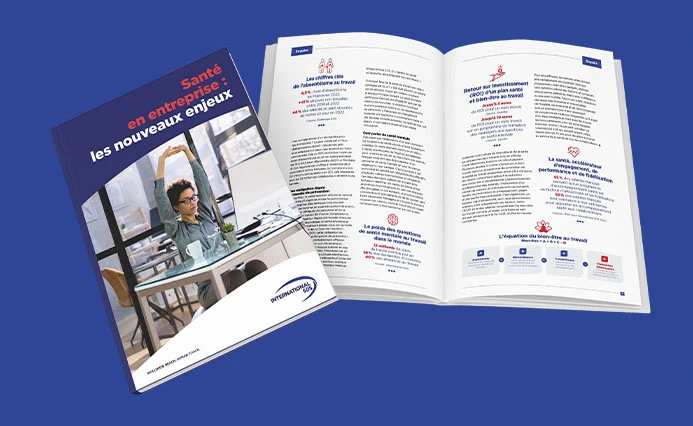 Mock up du livre blanc Santé en entreprise : les nouveaux enjeux