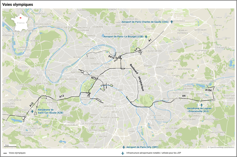 Carte voies olympiques