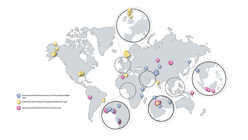 carte de nos bureaux et centres médicaux