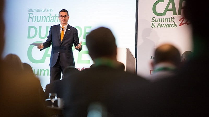 Photo d'un intervenant pendant l'un des duty of care awards