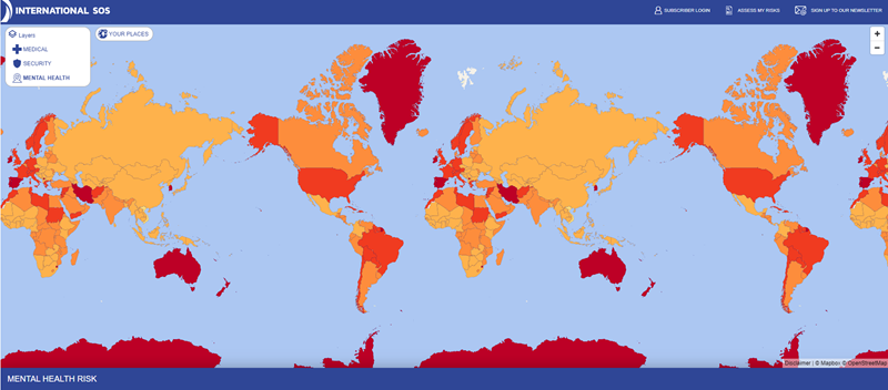 image de la carte des risques avec section santé mentale