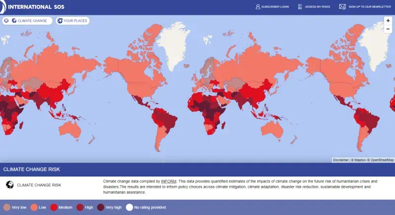 Aperçu de la carte des risques